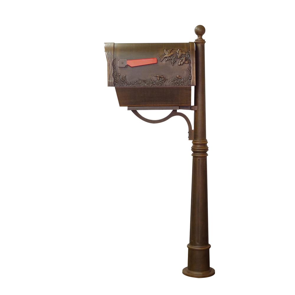 Hummingbird Curbside Mailbox with Newspaper Tube, Locking Insert and Ashland Mailbox Post. Picture 4