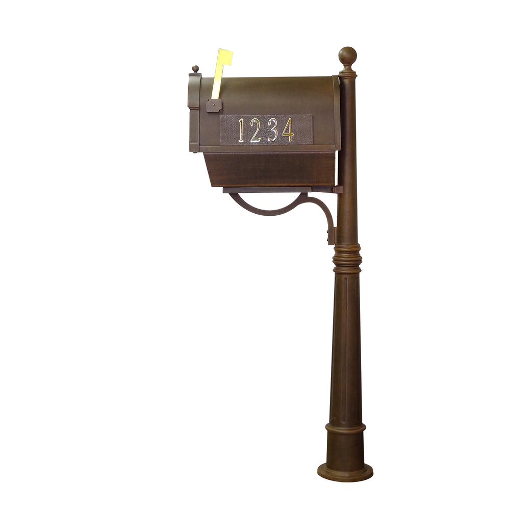 Berkshire Curbside Mailbox with Front and Side Address Numbers, Newspaper Tube, Locking Insert and Ashland Mailbox Post. Picture 5