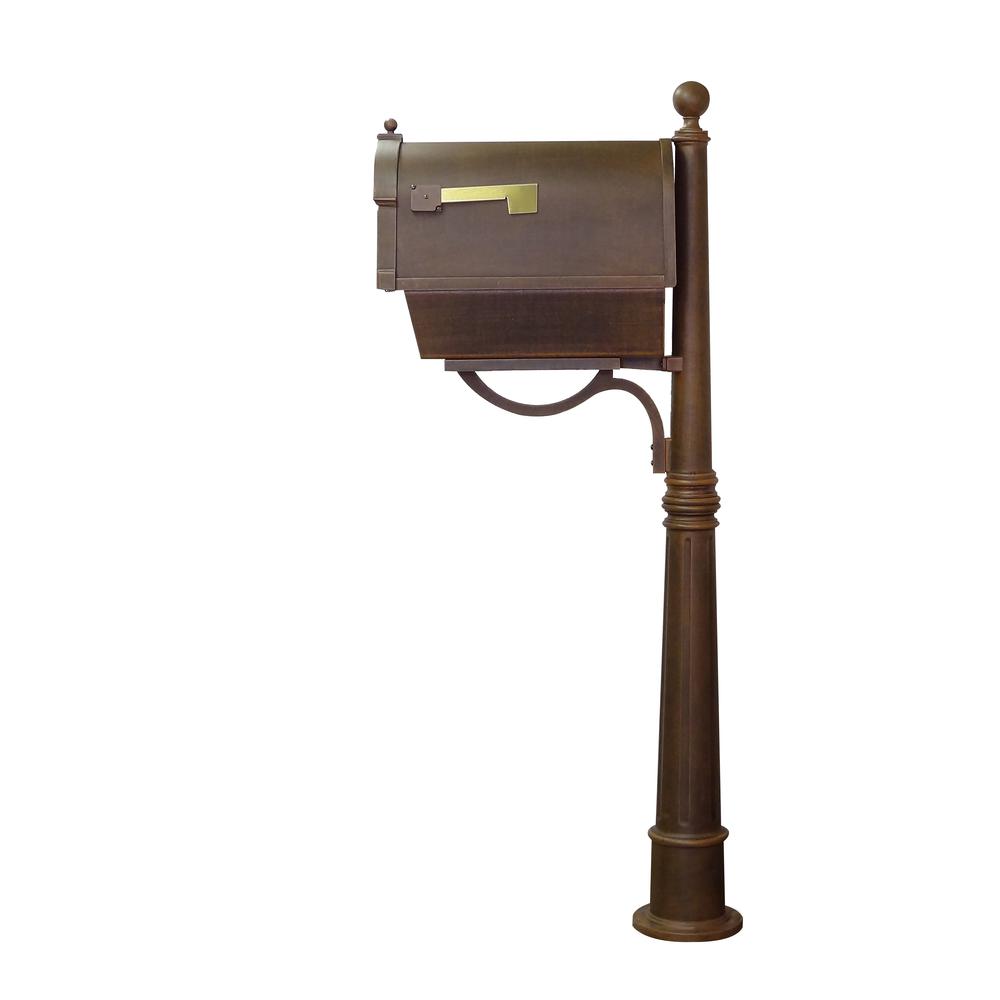 Berkshire Curbside Mailbox with Front Address Numbers, Newspaper Tube, Locking Insert and Ashland Mailbox Post. Picture 4