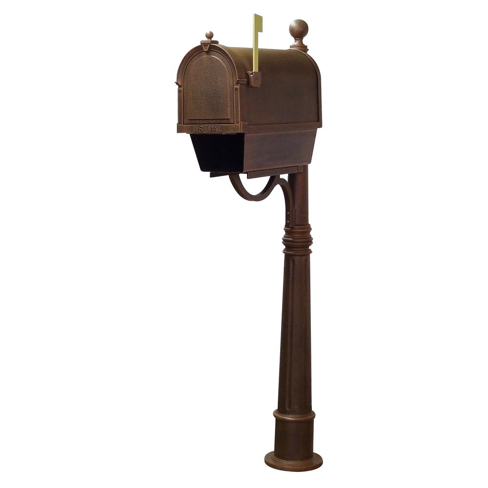 Berkshire Curbside Mailbox with Newspaper Tube, Locking Insert and Ashland Mailbox Post. Picture 4