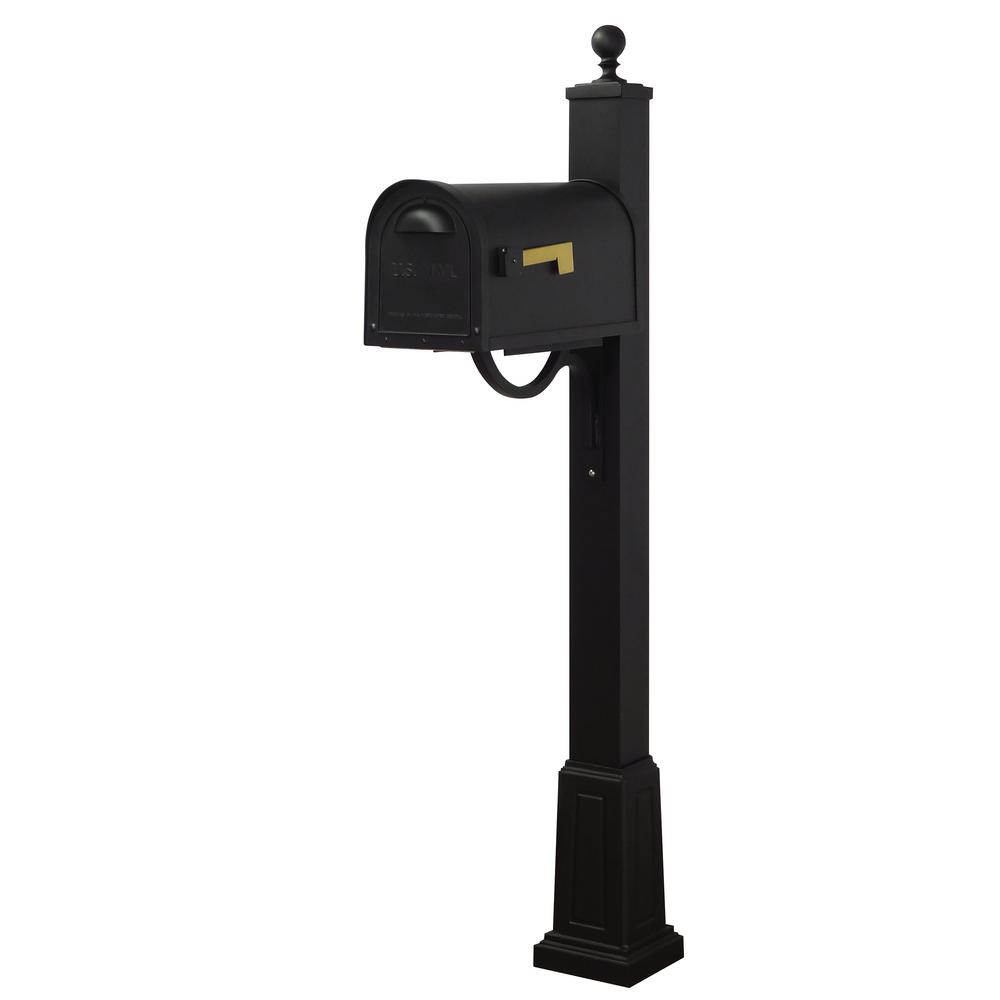 Classic Curbside Mailbox with Locking Insert and Springfield Mailbox Post with Base. Picture 2