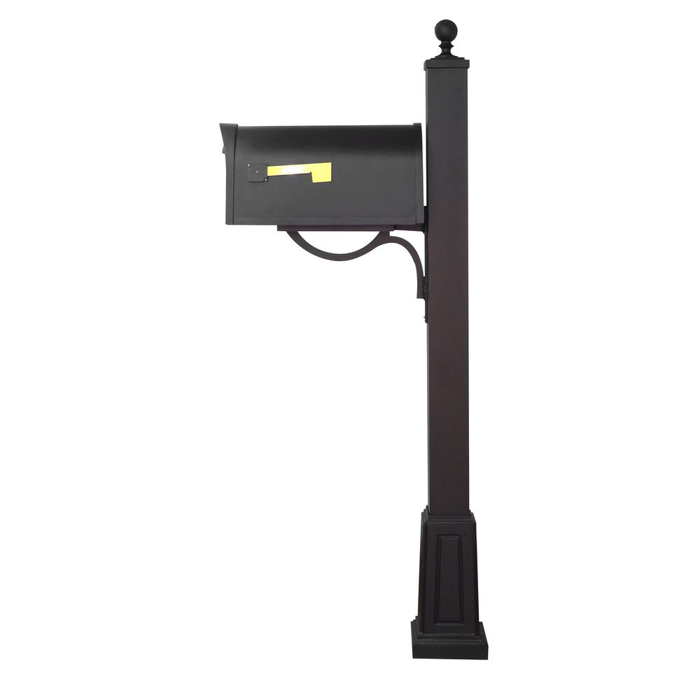 Classic Curbside Mailbox with Locking Insert and Springfield Mailbox Post with Base. Picture 4