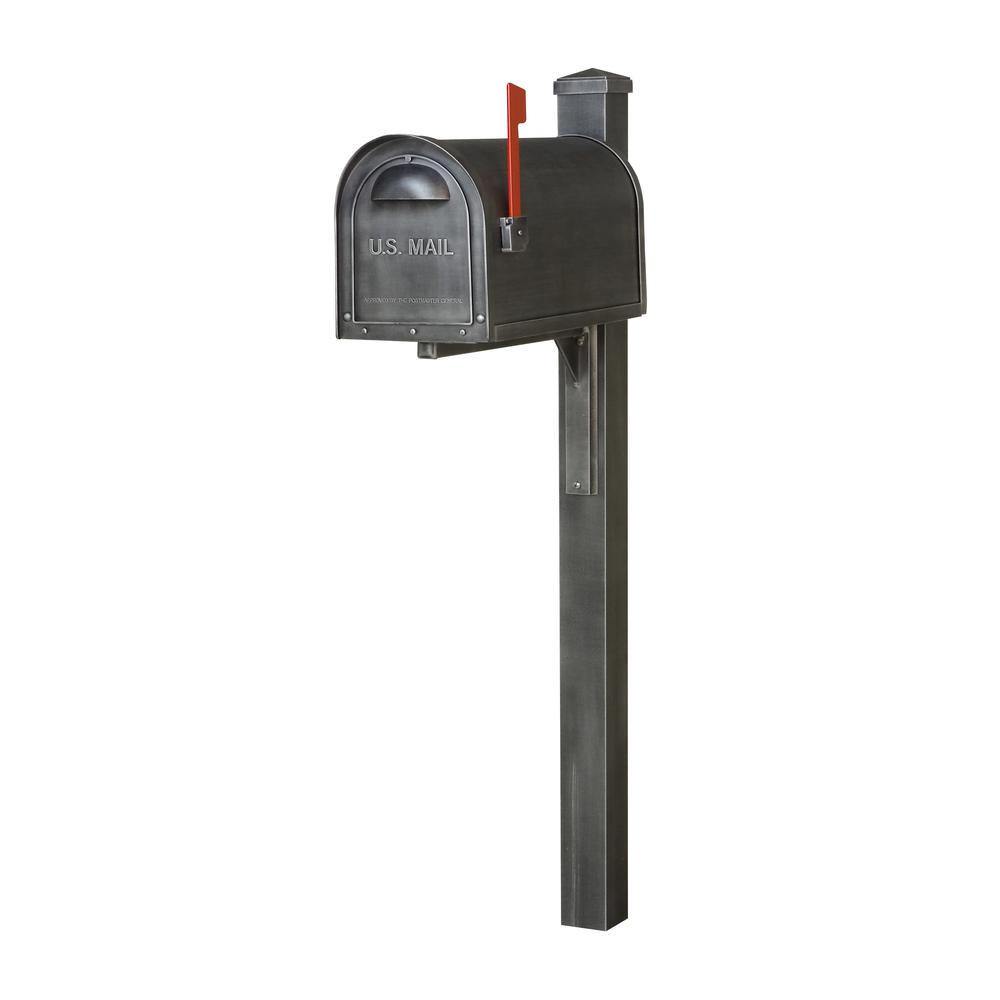 Classic Curbside Mailbox and Wellington Direct Burial Mailbox Post Smooth. Picture 2