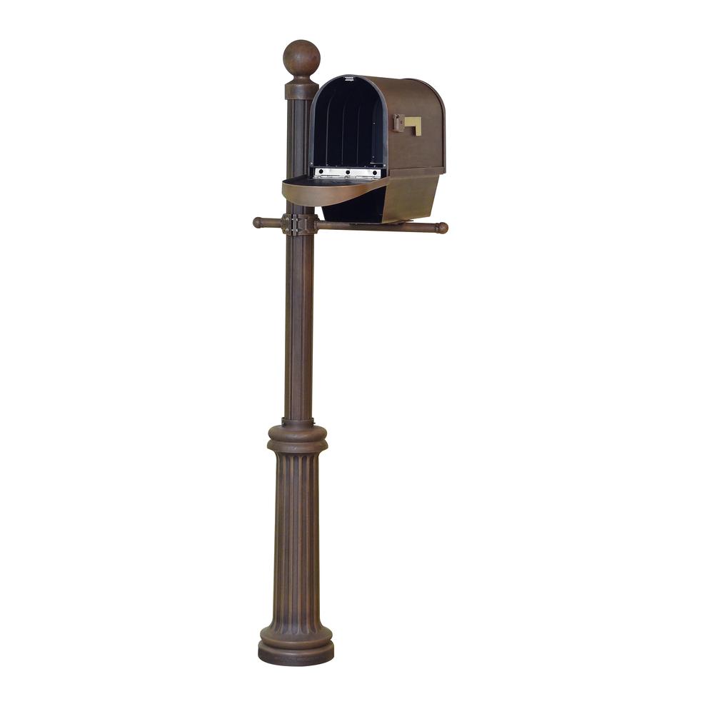 Classic Curbside Mailbox with Newspaper Tube, Locking Insert and Fresno Mailbox Post. Picture 4