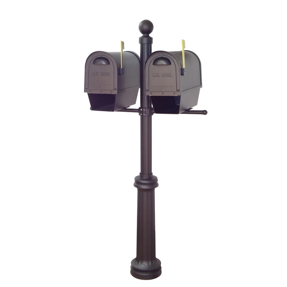 Classic Curbside Mailboxes with Newspaper Tube, Locking Inserts and Fresno Double Mount Mailbox Post. Picture 4