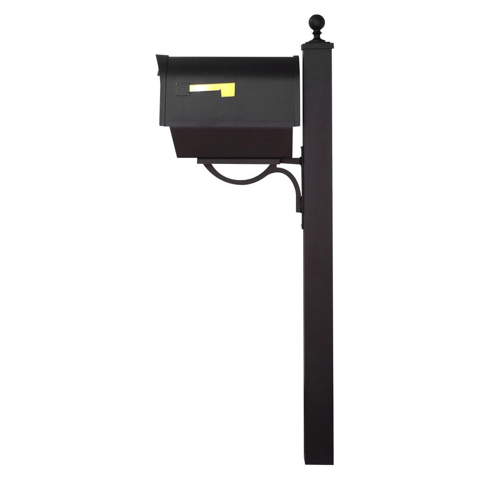 Classic Curbside Mailbox with Newspaper Tube, Locking Insert and Springfield Mailbox Post. Picture 4