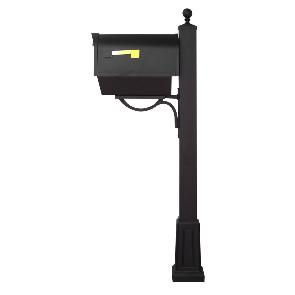 Classic Curbside Mailbox with Newspaper Tube, Locking Insert and Springfield Mailbox Post with Base. Picture 4