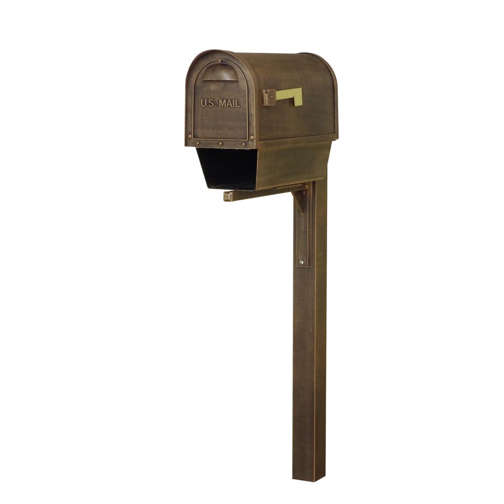Classic Curbside Mailbox with Newspaper Tube, Locking Insert and Wellington Mailbox Post. Picture 2