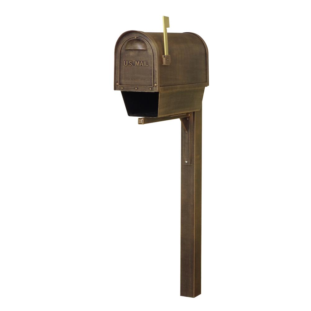 Classic Curbside Mailbox with Newspaper Tube, Locking Insert and Wellington Mailbox Post. Picture 3