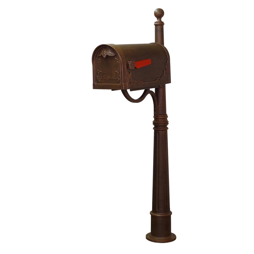 Floral Curbside Mailbox with Locking Insert and Ashland Mailbox Post. Picture 2