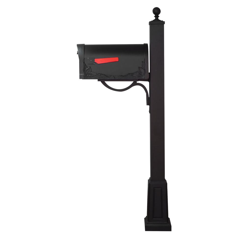 Floral Curbside Mailbox with Locking Insert and Springfield Mailbox Post with Base. Picture 5