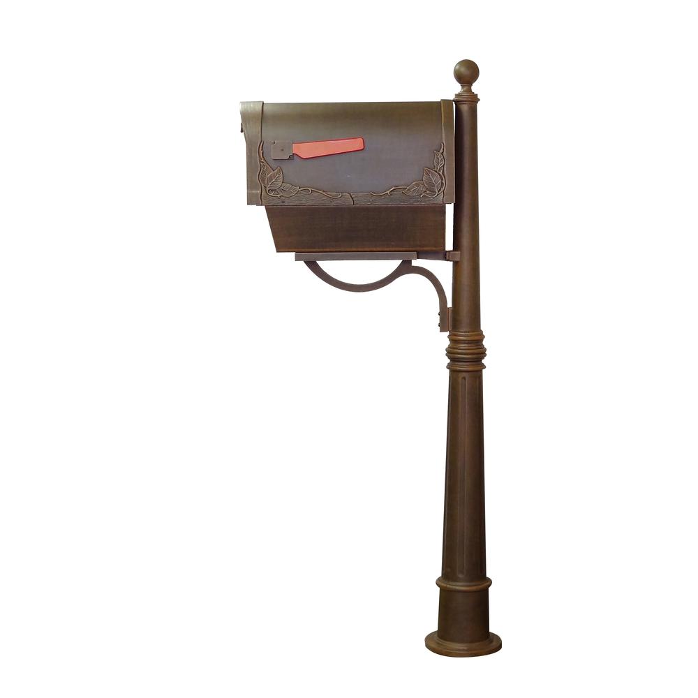 Floral Curbside Mailbox with Newspaper Tube, Locking Insert and Ashland Mailbox Post. Picture 4