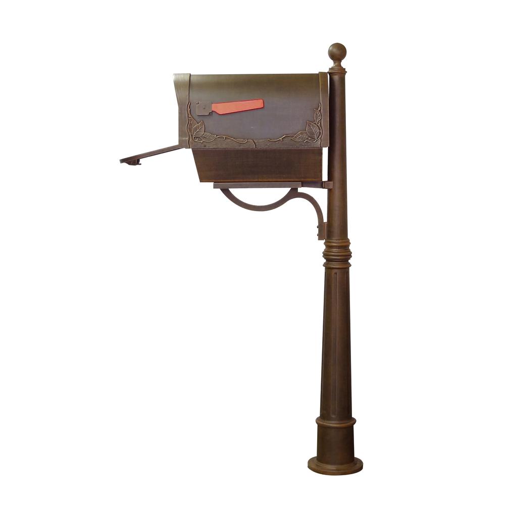 Floral Curbside Mailbox with Newspaper Tube, Locking Insert and Ashland Mailbox Post. Picture 6