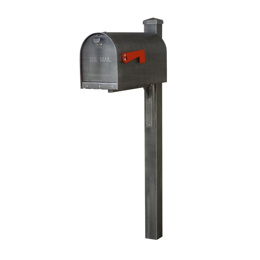 Titan Aluminum Curbside Mailbox and Wellington Mailbox Post. Picture 1