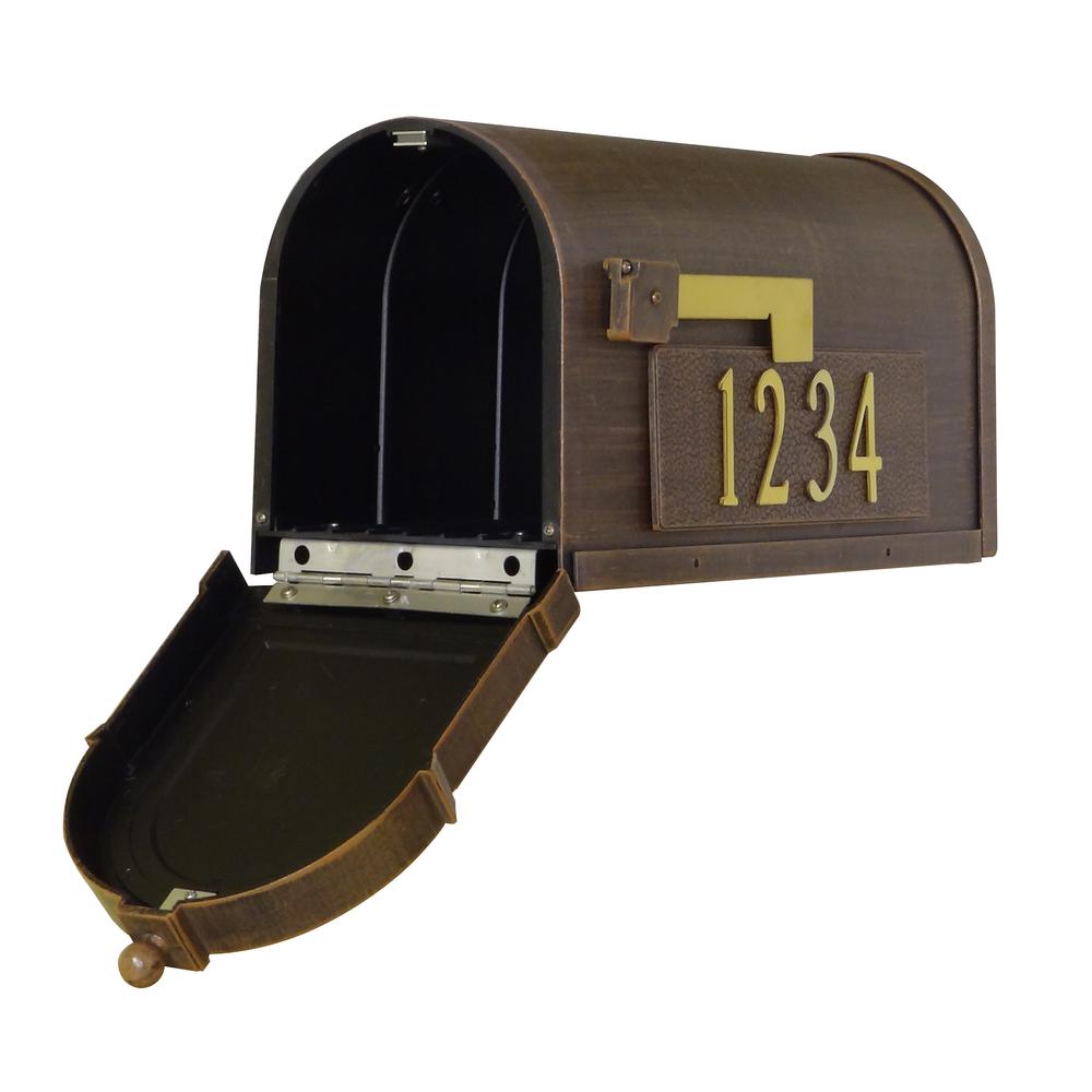 Berkshire Curbside Mailbox with Front and Side Address Numbers, Locking Insert and Ashland Mailbox Post. Picture 10