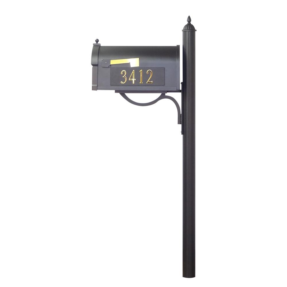 Berkshire Curbside Mailbox with Front and Side Address Numbers, Locking Insert and Richland Mailbox Post. Picture 5