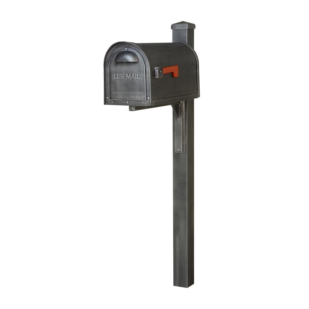 Classic Curbside Mailbox wtih Locking Insert and Wellington Direct Burial Mailbox Post Smooth. Picture 3