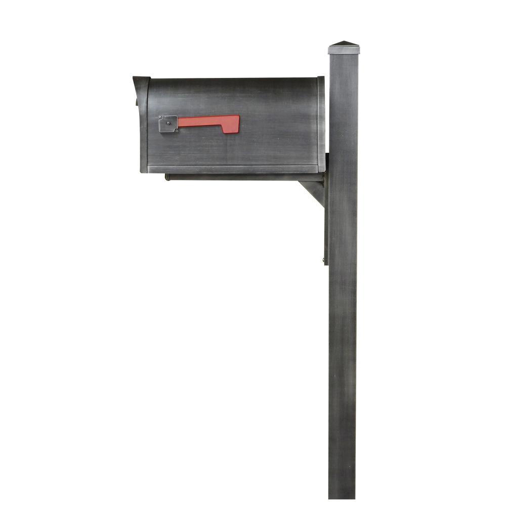 Classic Curbside Mailbox wtih Locking Insert and Wellington Direct Burial Mailbox Post Smooth. Picture 5