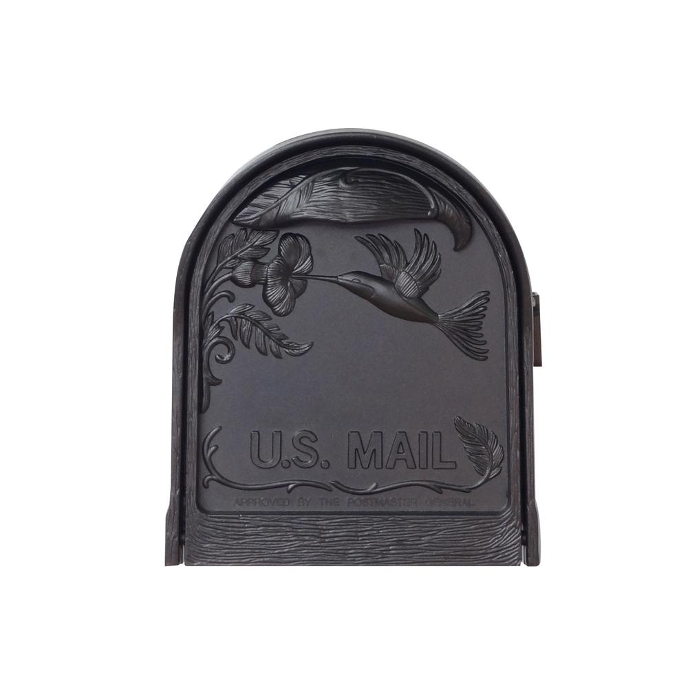 Hummingbird Curbside Mailbox with Floral front single mailbox mounting bracket. Picture 9