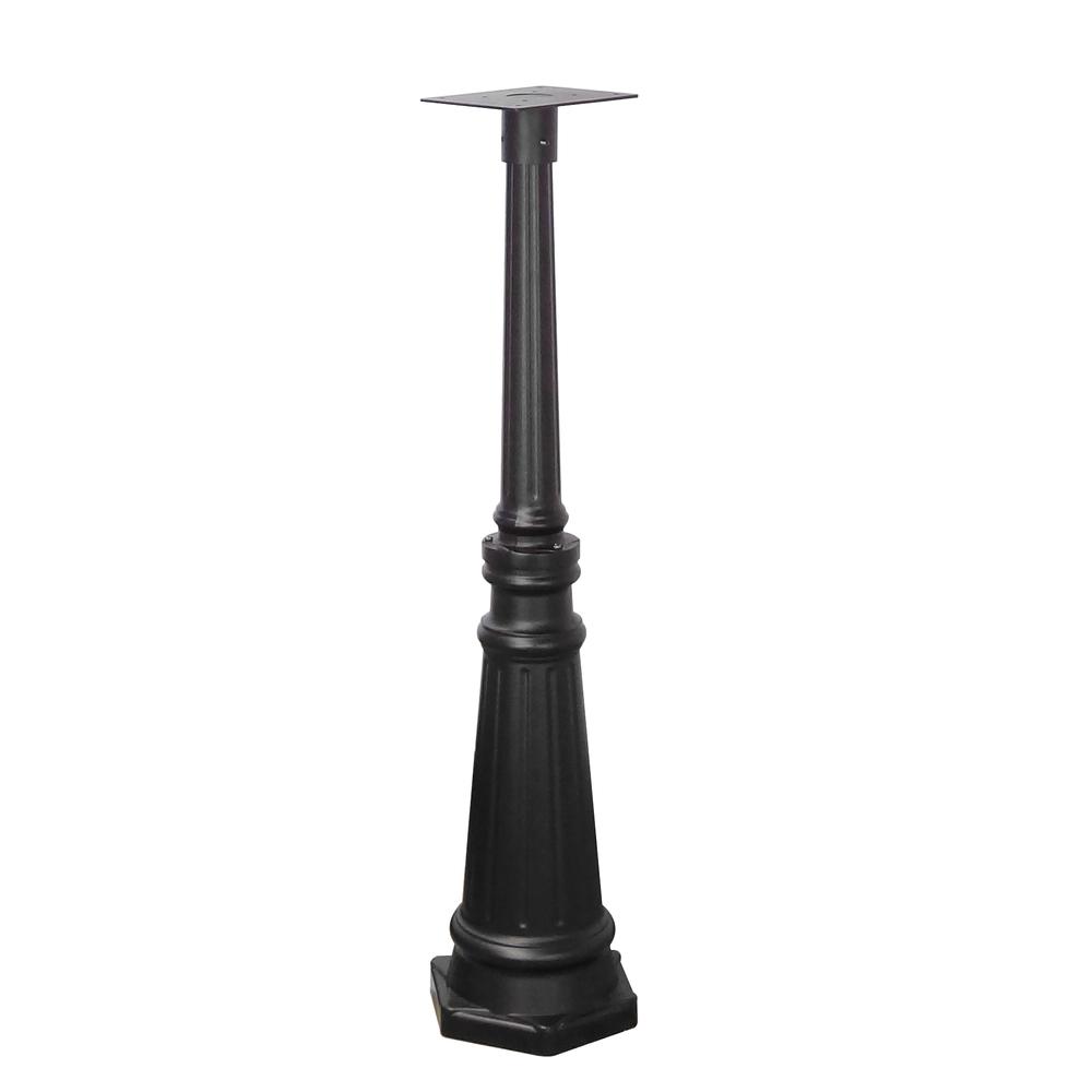 SPK-591-BLK Tacoma Surface Mount Mailbox Post with Base Decorative Aluminum Top Mounting. Picture 1
