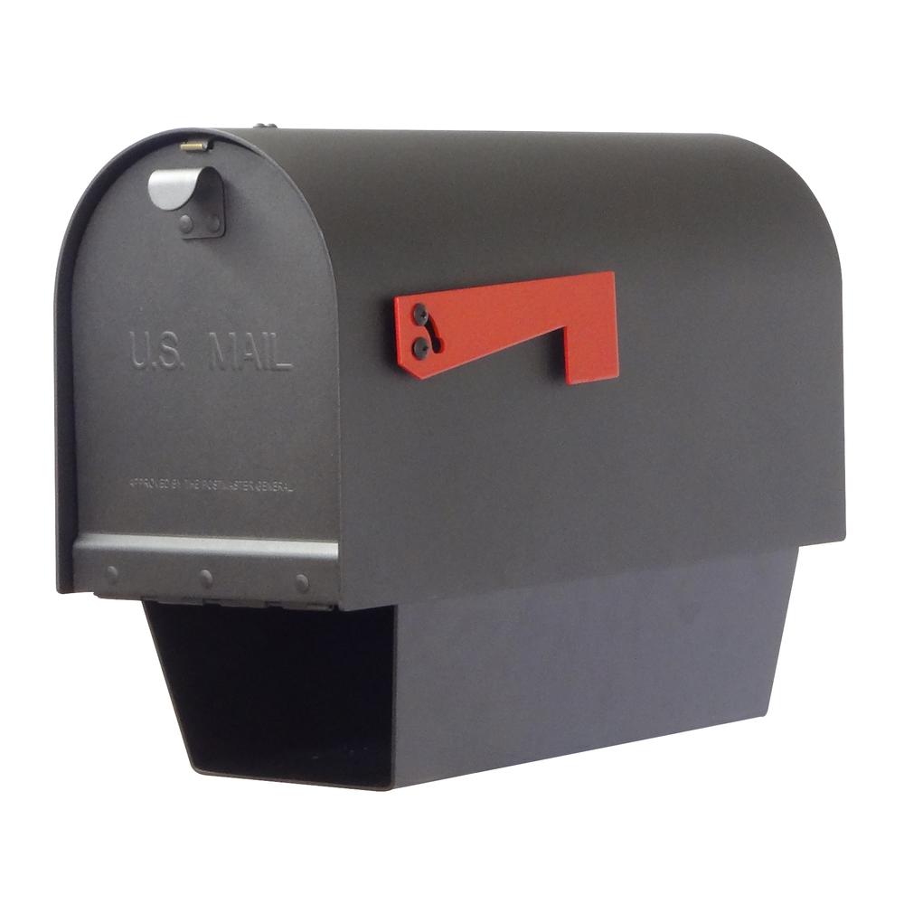 Titan Aluminum Curbside Mailbox with Newspaper Tube and Springfield Mailbox Post. Picture 6