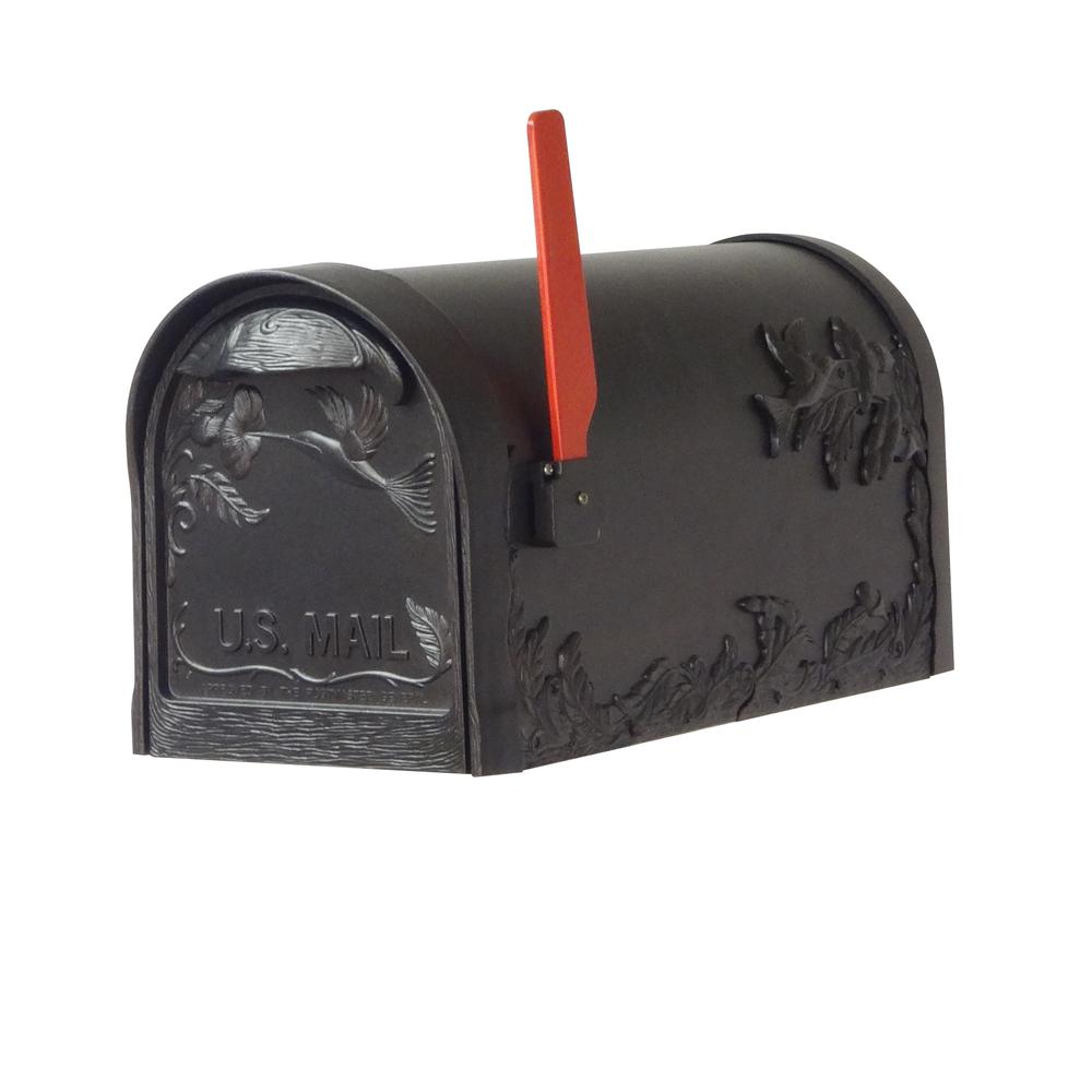 Hummingbird Curbside Mailbox with Locking Insert and Springfield Mailbox Post with Base. Picture 6
