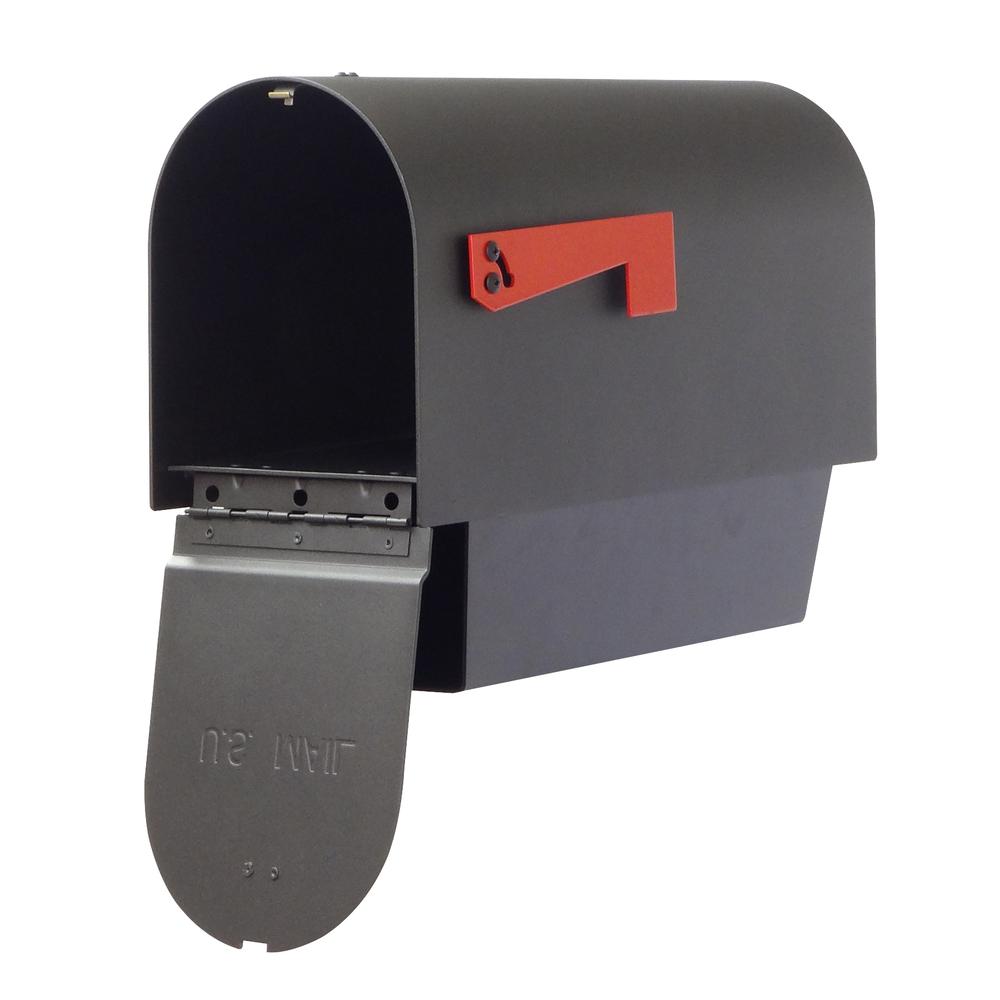 Titan Aluminum Curbside Mailbox with Newspaper Tube and  Springfield Mailbox Post with Base. Picture 8