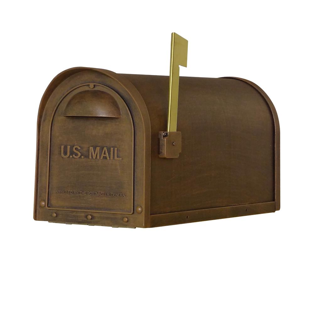 SCC-1008-CP Classic Curbside Mailbox Decorative Solid Cast Aluminum Mailbox. Picture 3