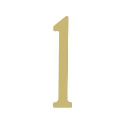 2 inch Brass Self Adhesive Address Number.  Number: 1. Picture 1
