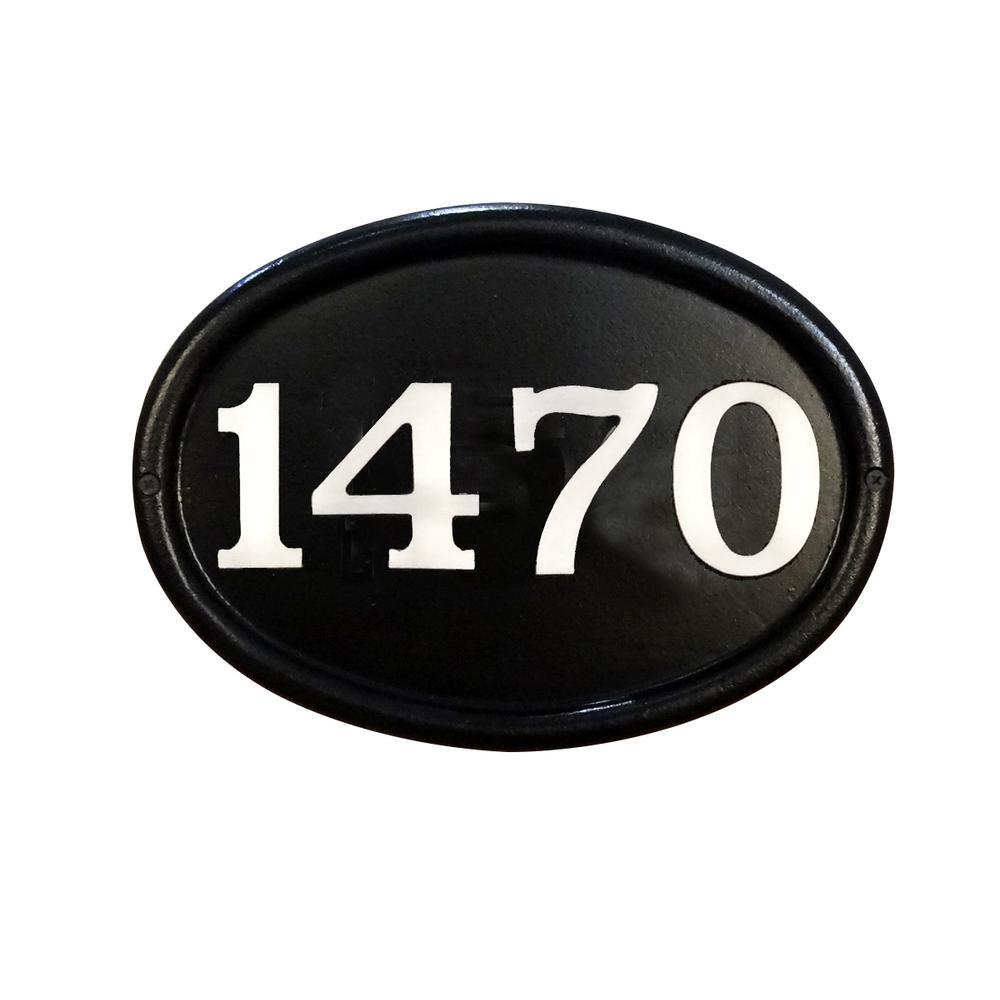 Contemporary Cast Aluminum Address Plaque with Brushed Aluminum Numbers - Bold Italic Font. Picture 2