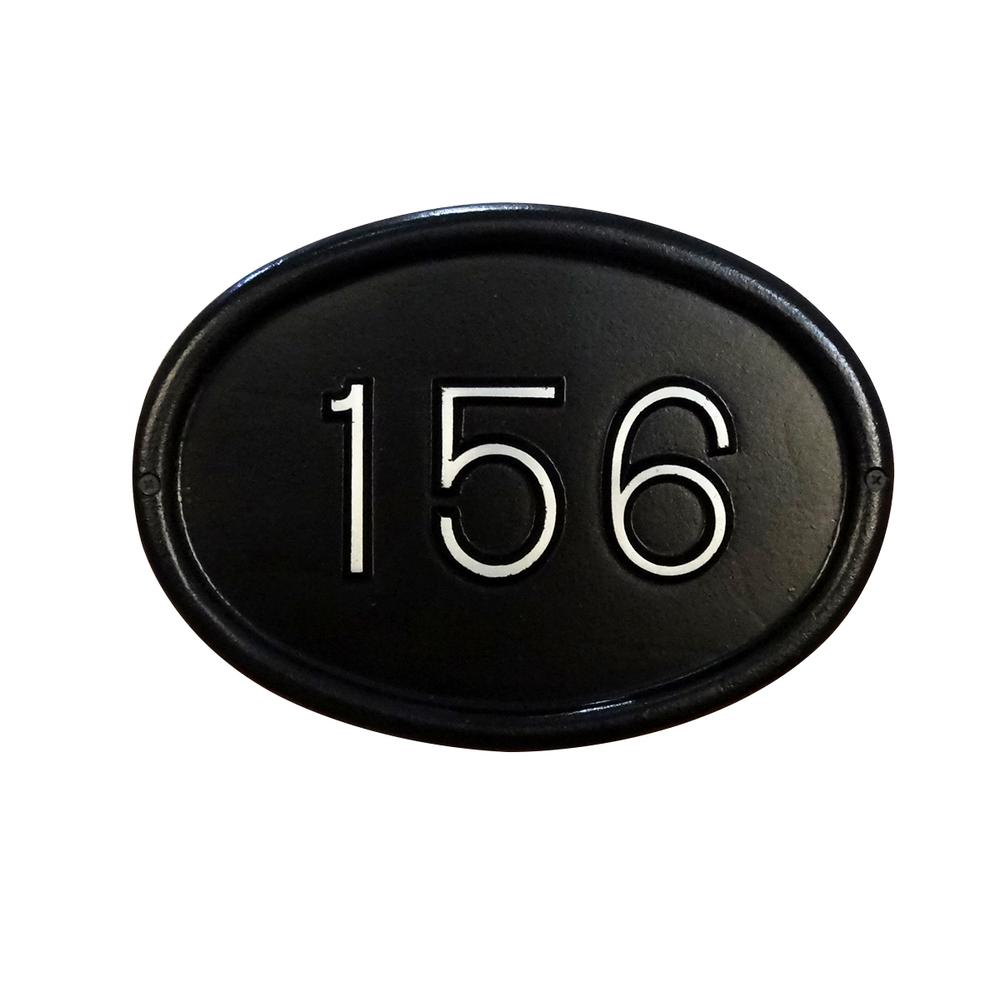 Contemporary Cast Aluminum Address Plaque with Brushed Aluminum Numbers - Times Font. Picture 3