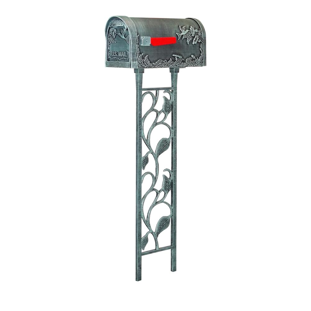 Hummingbird Curbside Mailbox with Floral Mailbox Post. Picture 1