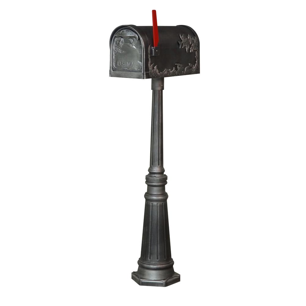 Hummingbird Curbside Mailbox and Tacoma Surface Mount Mailbox Post Decorative Aluminum. Picture 2