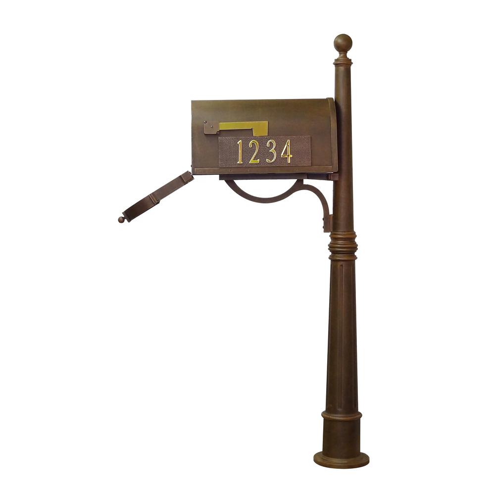 Berkshire Curbside Mailbox with Front and Side Address Numbers and Ashland Mailbox Post. Picture 6
