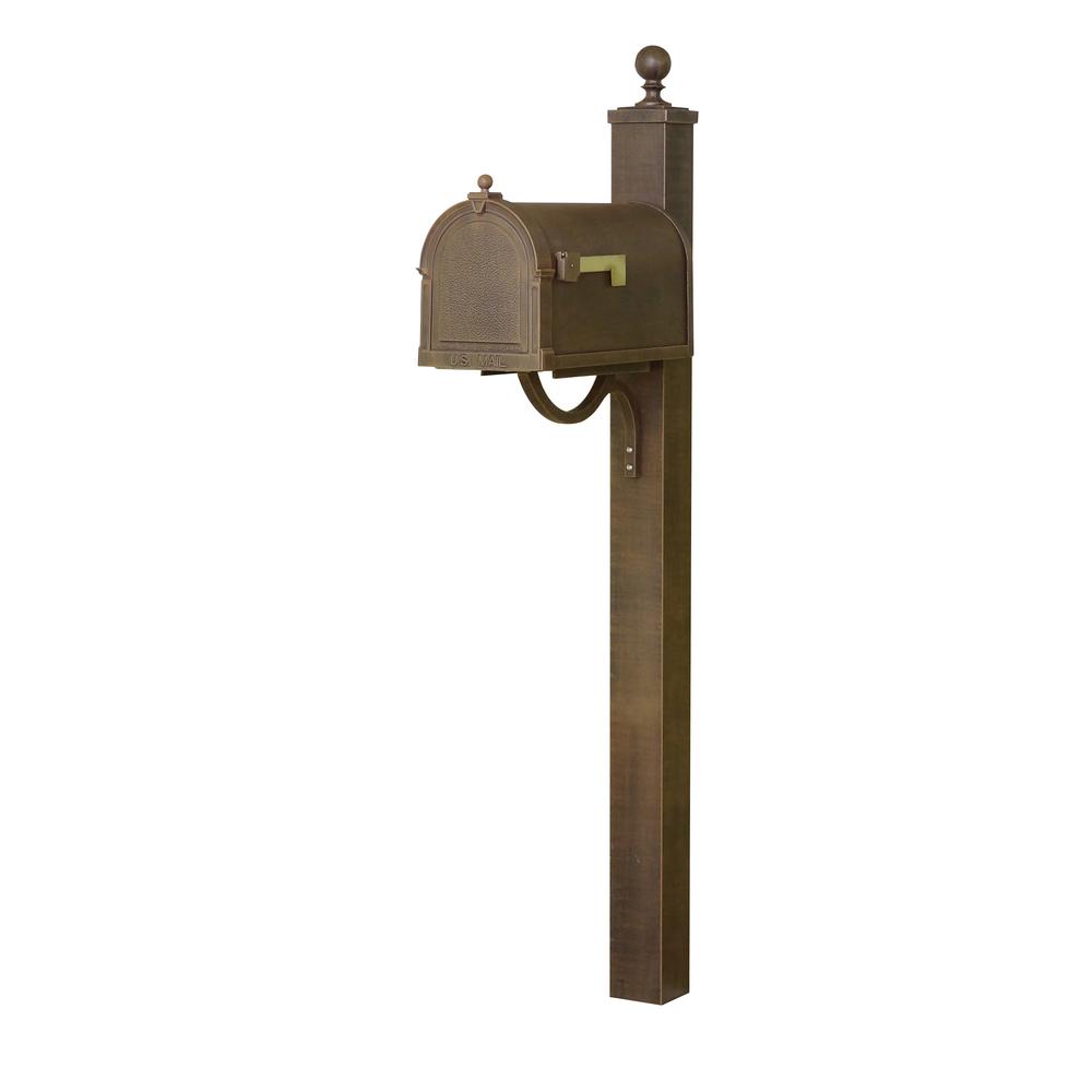 Berkshire Curbside Mailbox and Springfield Direct Burial Mailbox Decorative Aluminum. Picture 1