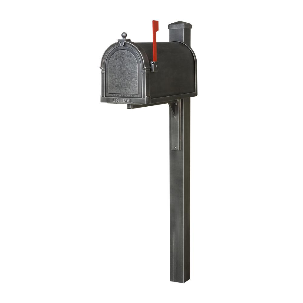 Berkshire Curbside Mailbox and Wellington Direct Burial Mailbox Decorative Aluminum. Picture 2
