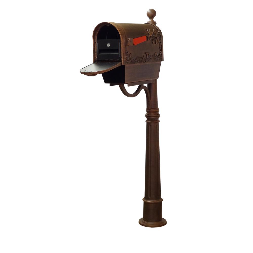 Hummingbird Curbside Mailbox with Newspaper Tube, Locking Insert and Ashland Mailbox Post. Picture 1