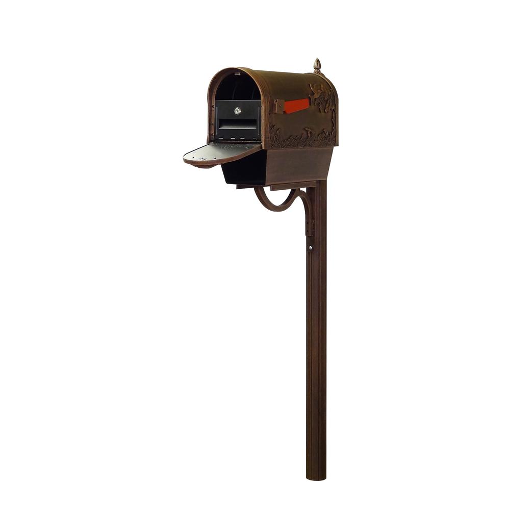 Hummingbird Curbside Mailbox with Paper Tube, Locking Insert and Richland Mailbox Post. Picture 1