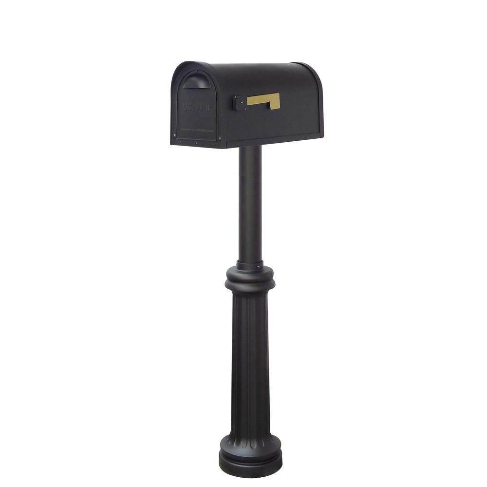 Classic Curbside Mailbox and Bradford Direct Burial Top Mount Mailbox Post Decorative Aluminum. Picture 1