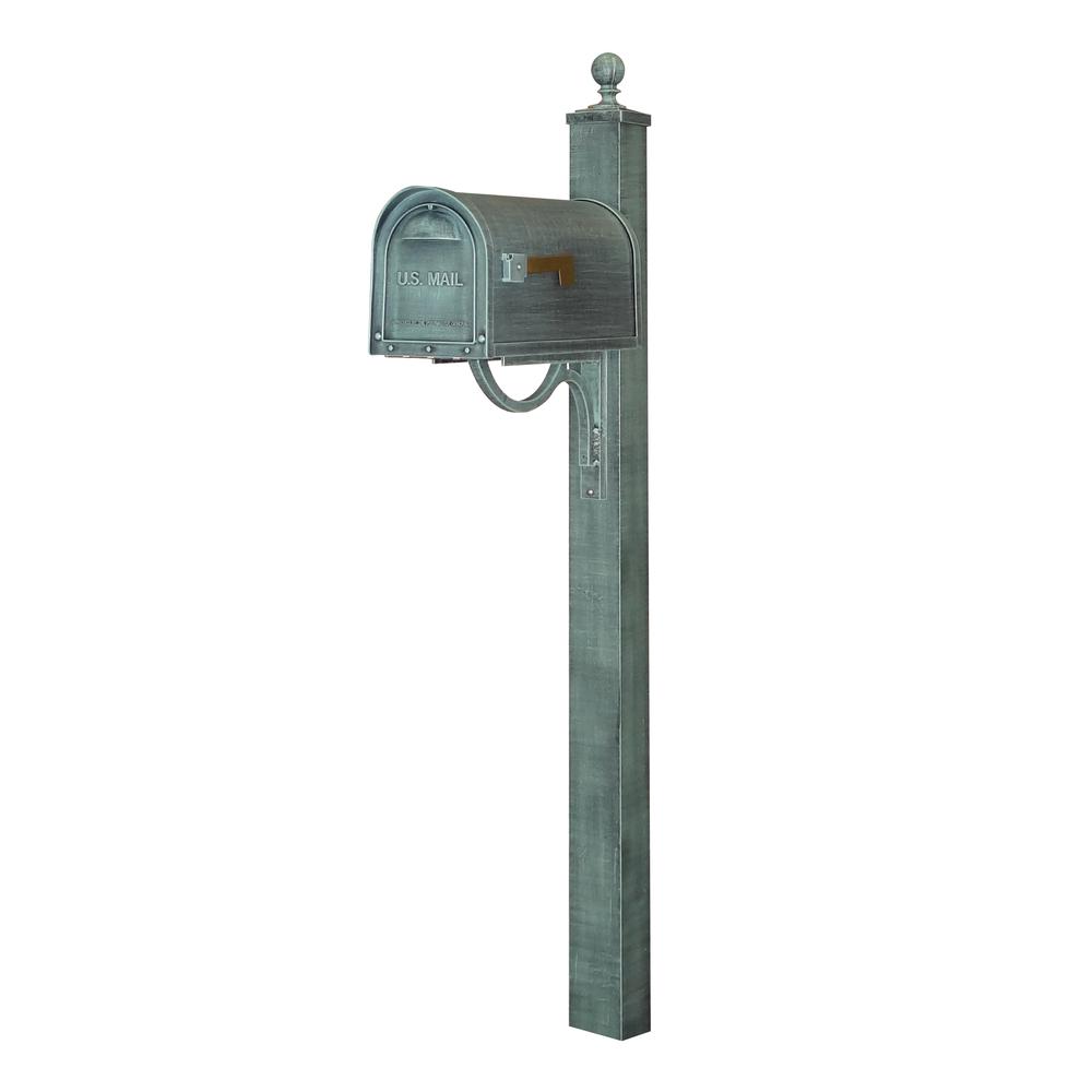 Classic Curbside Mailbox and Springfield Direct Burial Mailbox Post Smooth. Picture 1