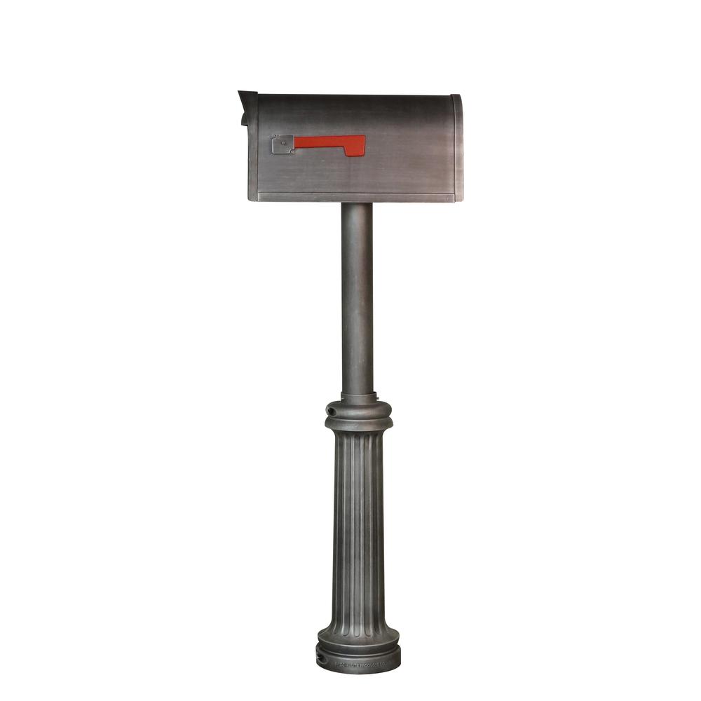 Classic Curbside Mailbox and Bradford Direct Burial Top Mount Mailbox Post Decorative Aluminum. Picture 4