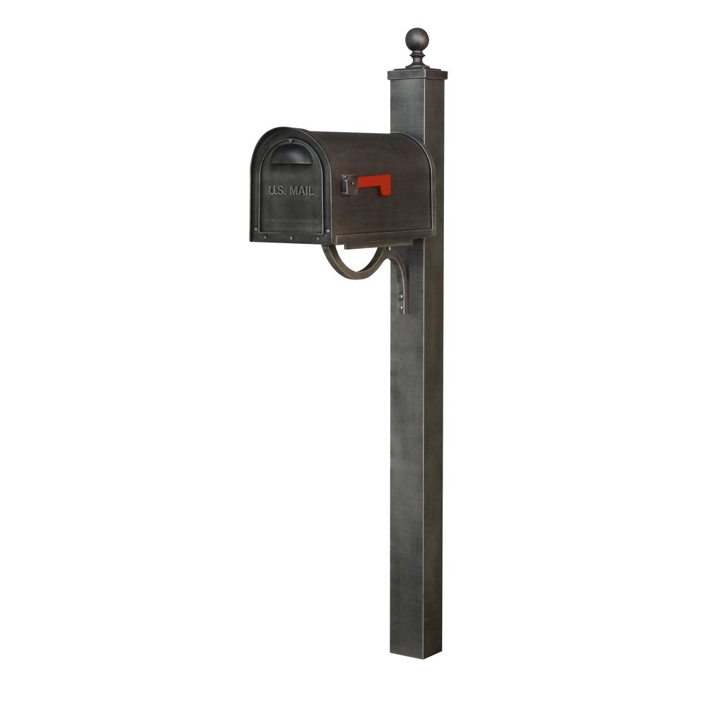 Classic Curbside Mailbox and Springfield Direct Burial Mailbox Post Smooth. Picture 1