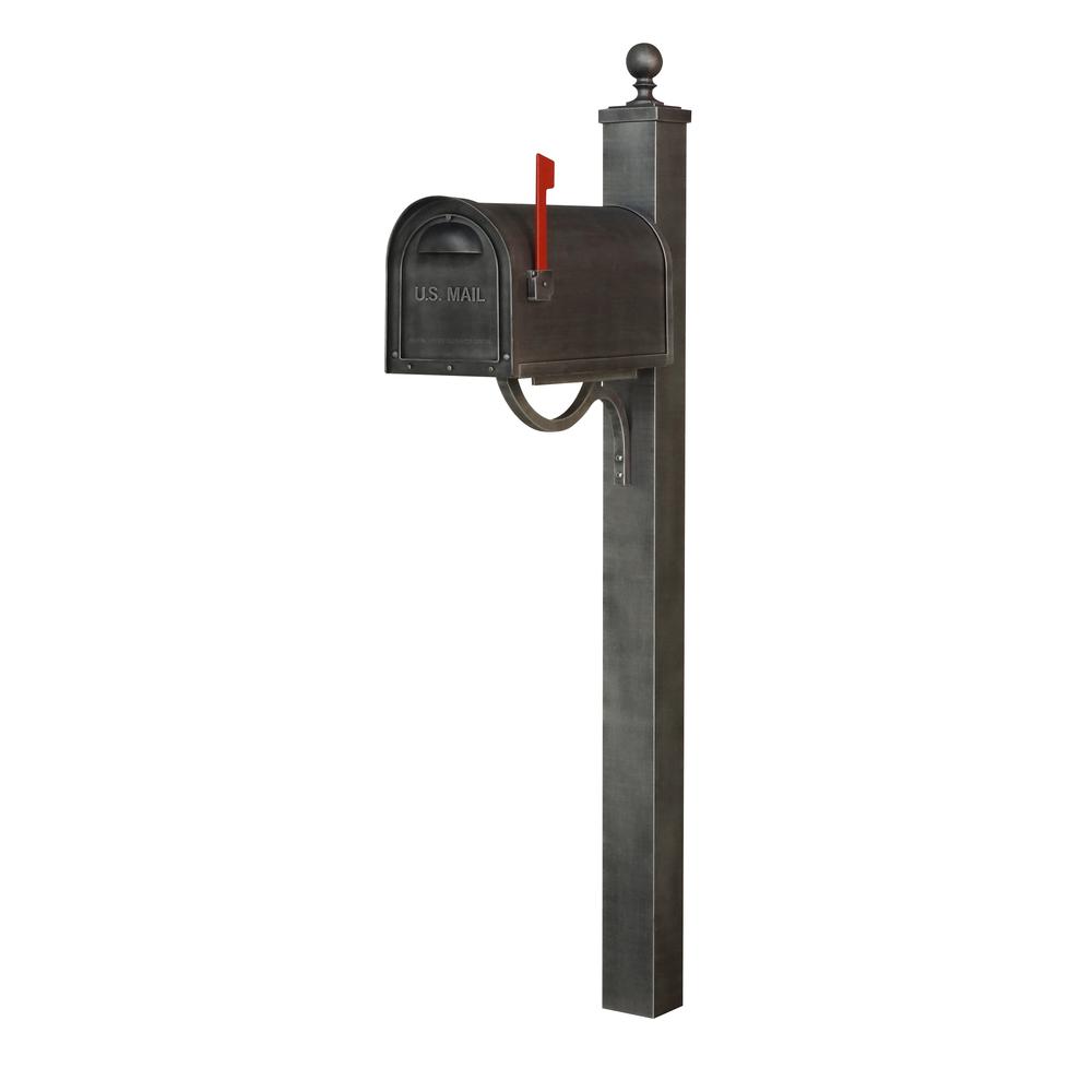 Classic Curbside Mailbox and Springfield Direct Burial Mailbox Post Smooth. Picture 2