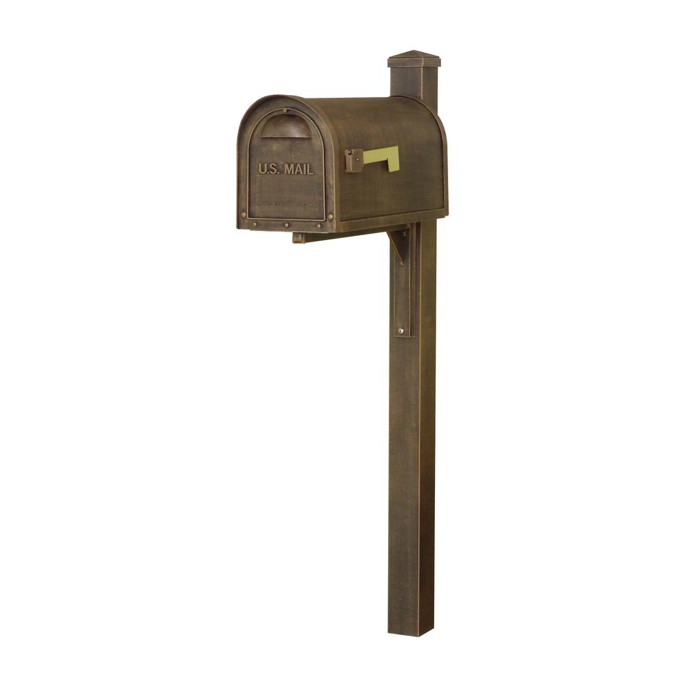 Classic Curbside Mailbox and Wellington Direct Burial Mailbox Post Smooth. Picture 1
