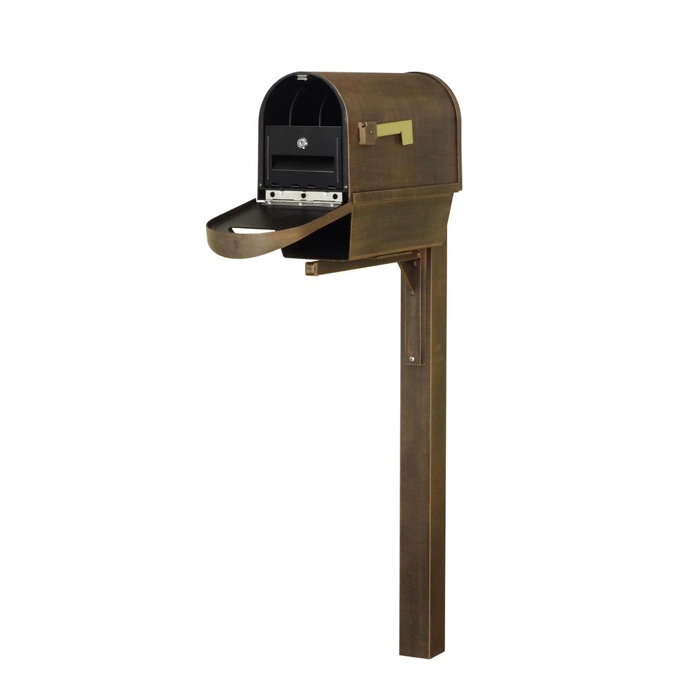 Classic Curbside Mailbox with Newspaper Tube, Locking Insert and Wellington Mailbox Post. Picture 1