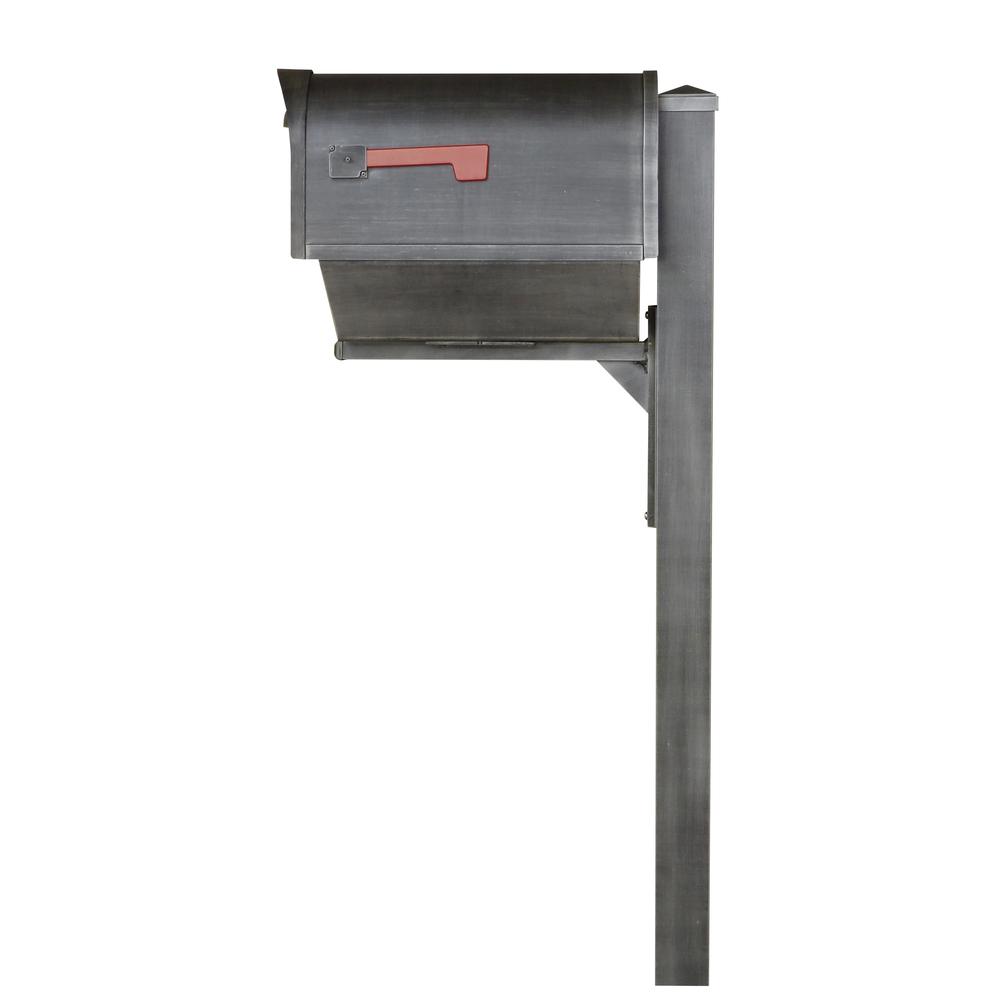 Classic Curbside Mailbox with Newspaper Tube and Wellington Mailbox Post. Picture 4