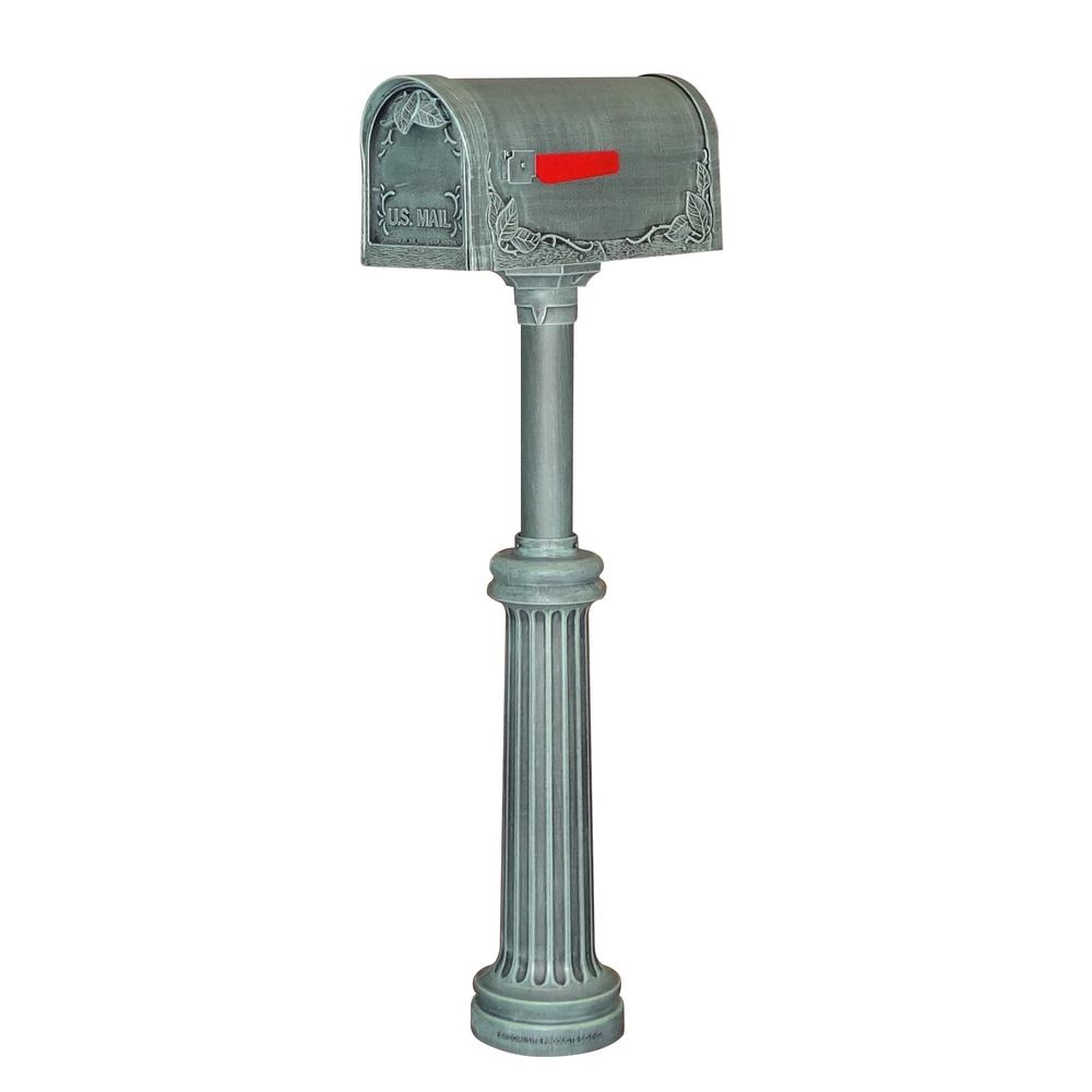 Floral Curbside Mailbox Bradford Direct Burial Top Mount Mailbox Post Decorative Aluminum. Picture 1
