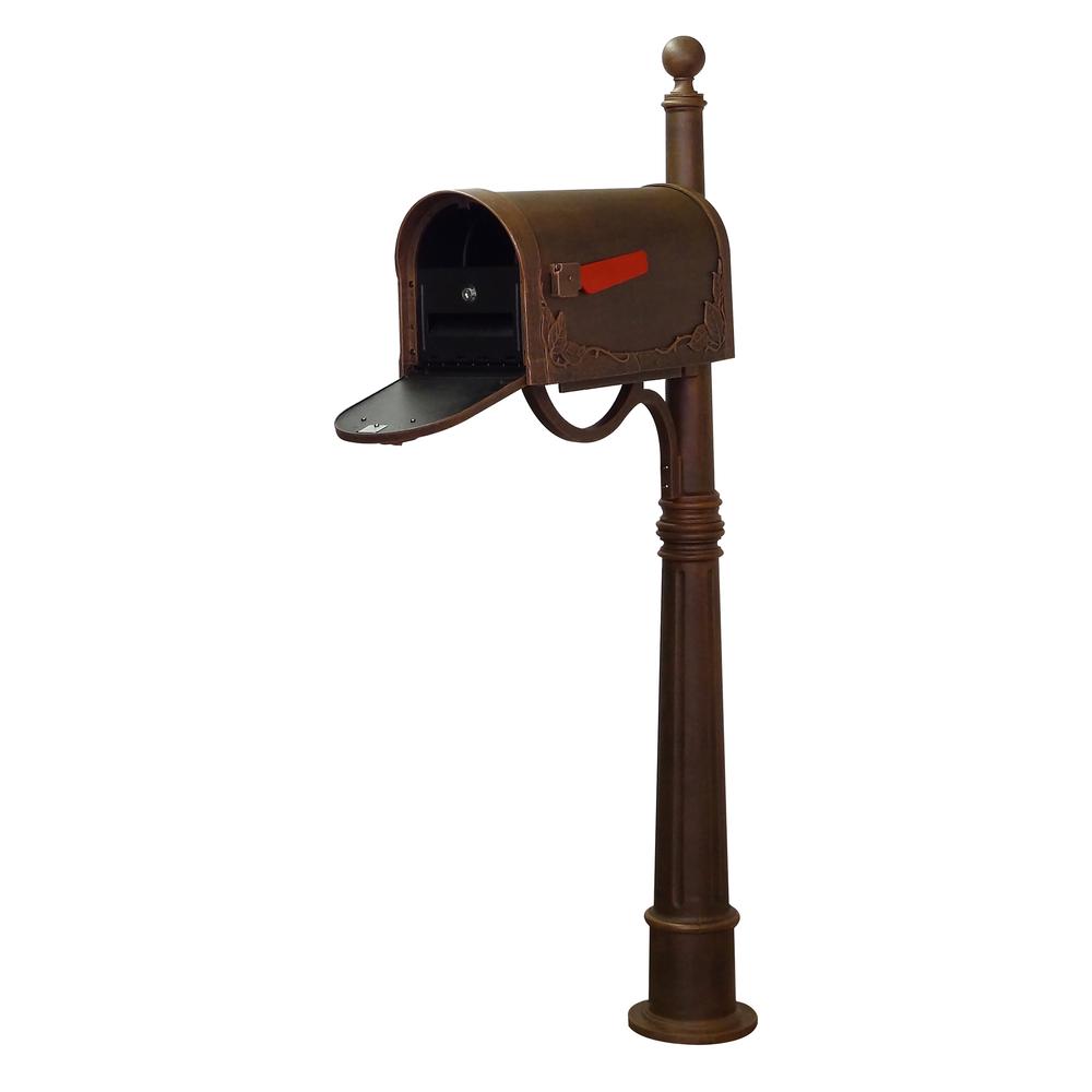 Floral Curbside Mailbox with Locking Insert and Ashland Mailbox Post. Picture 1