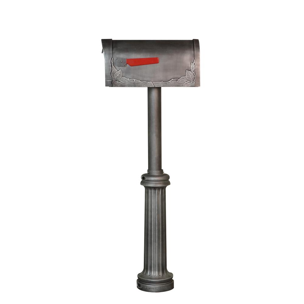 Floral Curbside Mailbox Bradford Direct Burial Top Mount Mailbox Post Decorative Aluminum. Picture 4