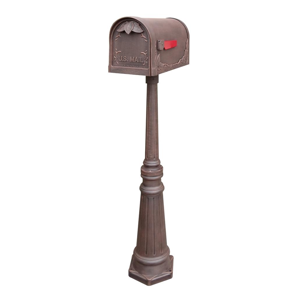 Floral Curbside Mailbox Decorative Tacoma Surface Mount Mailbox Post with Base. Picture 1